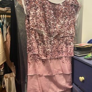 Pink and White Layered Dress